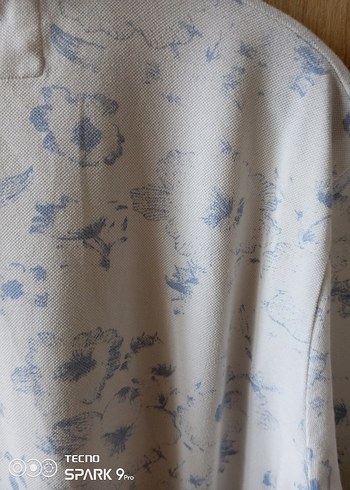 Baskılı Beyaz Pamuklu Kısa Kollu Polo Tişört - Görsel 9