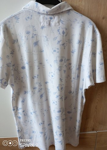 Baskılı Beyaz Pamuklu Kısa Kollu Polo Tişört - Görsel 7