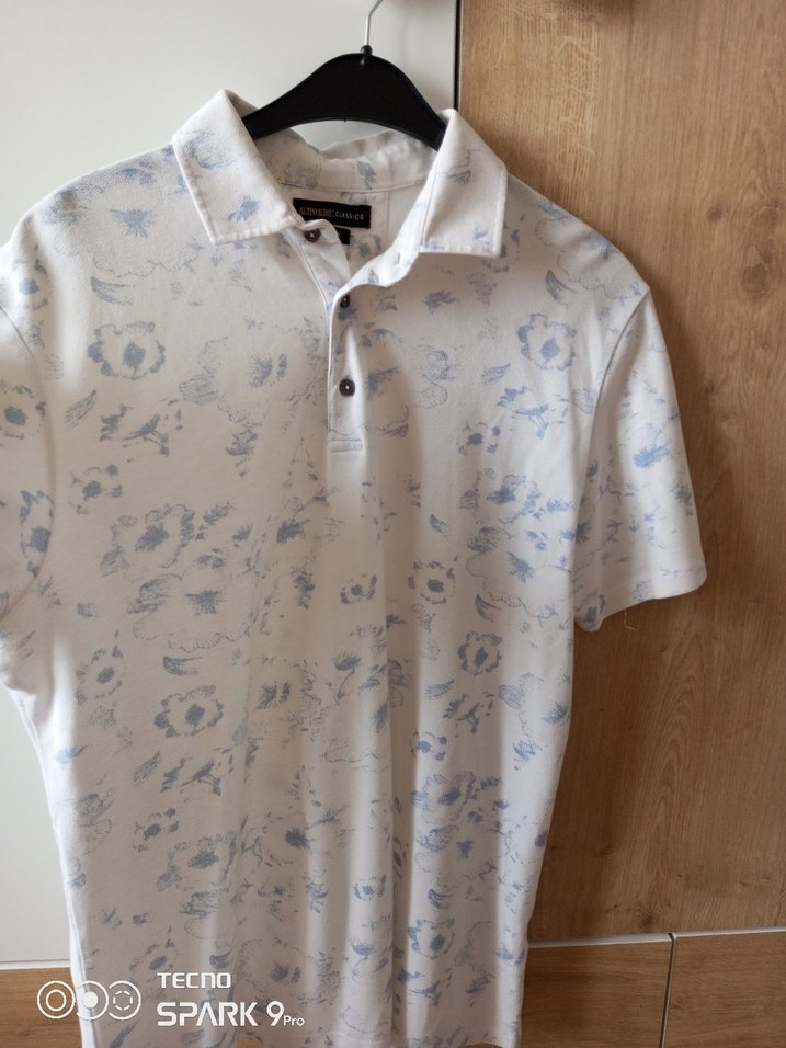 Baskılı Beyaz Pamuklu Kısa Kollu Polo Tişört - Görsel 5