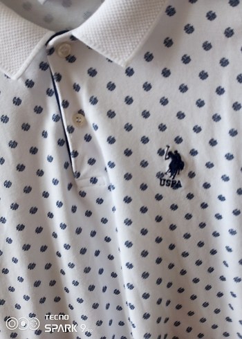 Beyaz Desenli Erkek Polo Tişört - Görsel 2