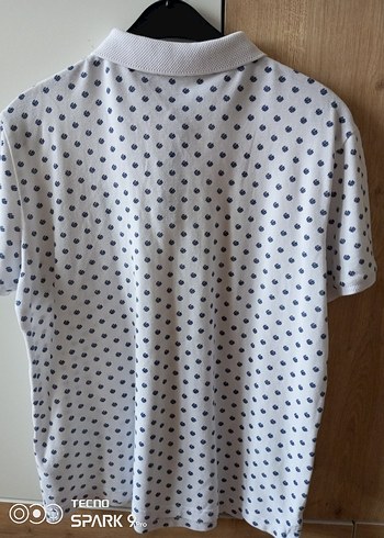 Beyaz Desenli Erkek Polo Tişört - Görsel 5