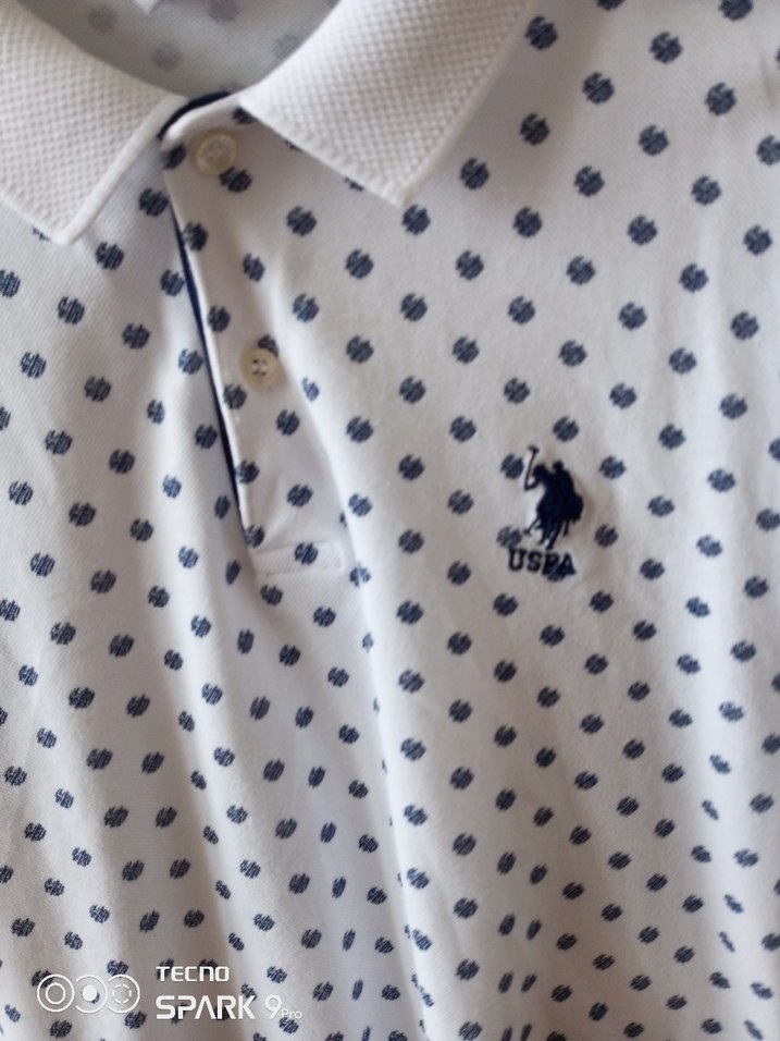 Beyaz Desenli Erkek Polo Tişört - Görsel 2