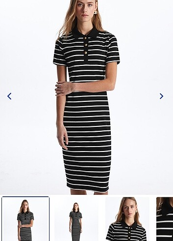 Çizgili Elbise Yeni Sezon - Görsel 2