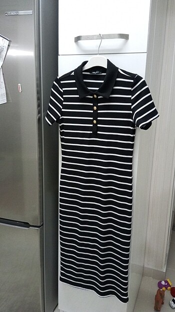 Çizgili Elbise Yeni Sezon - Görsel 4