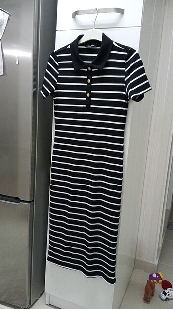 Çizgili Elbise Yeni Sezon - Görsel 6