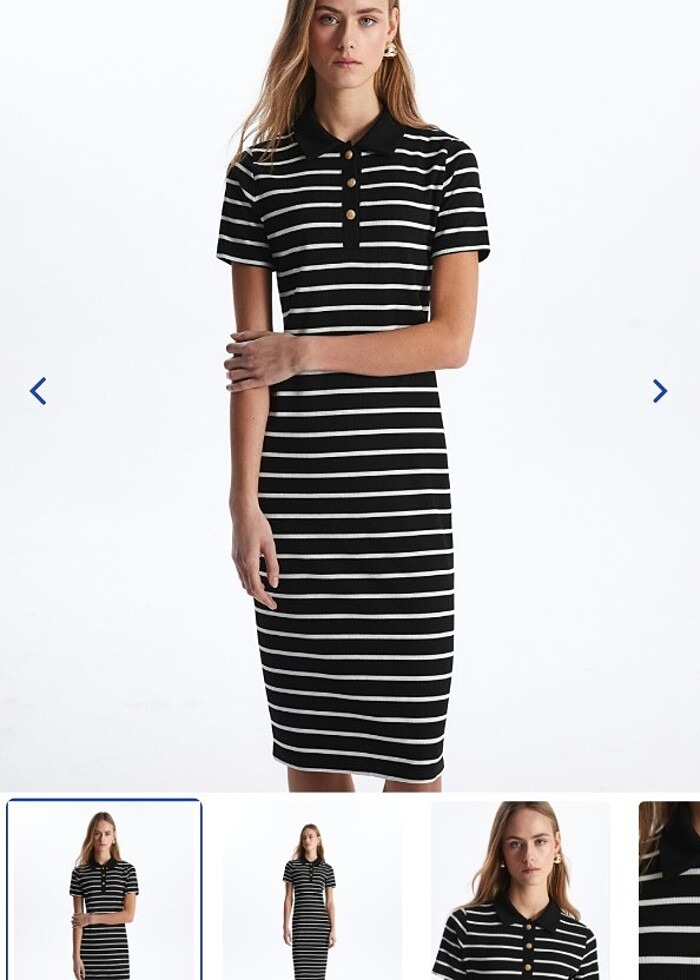 Çizgili Elbise Yeni Sezon - Görsel 2