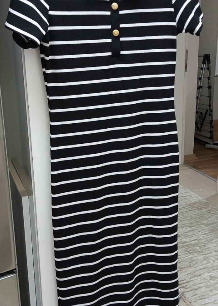 Çizgili Elbise Yeni Sezon - Görsel 5
