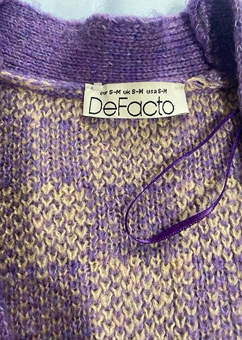 Mor Kareli Örgü Midi Kadın Hırka - Görsel 3