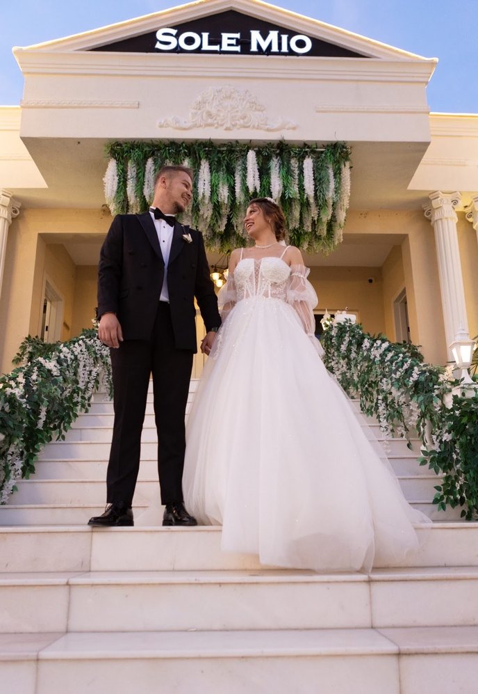 Beyaz Straplez Bohem Vintage Gelinlik - Görsel 5