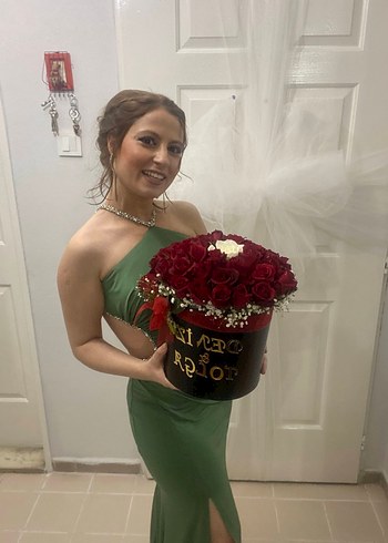 Drapeli Asimetrik Yaka Kadın Midi Elbise - Görsel 2