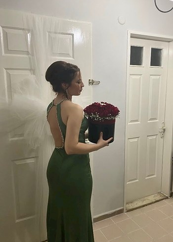 Drapeli Asimetrik Yaka Kadın Midi Elbise - Görsel 3