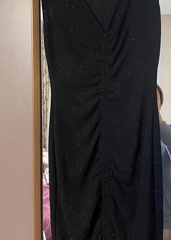 Simli siyah elbise - Görsel 2