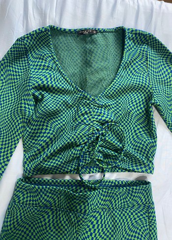 Yeşil Salaş Bol Paça Pantolon- Üst Takım - Görsel 3