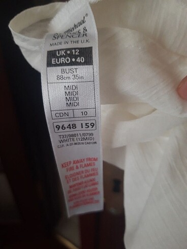 l Beden beyaz Renk Marks and spencer elbise