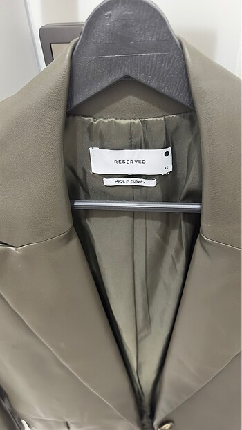 xs Beden Haki deri blazer