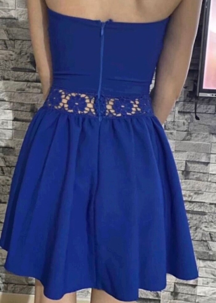 Straplez elbise - Görsel 3