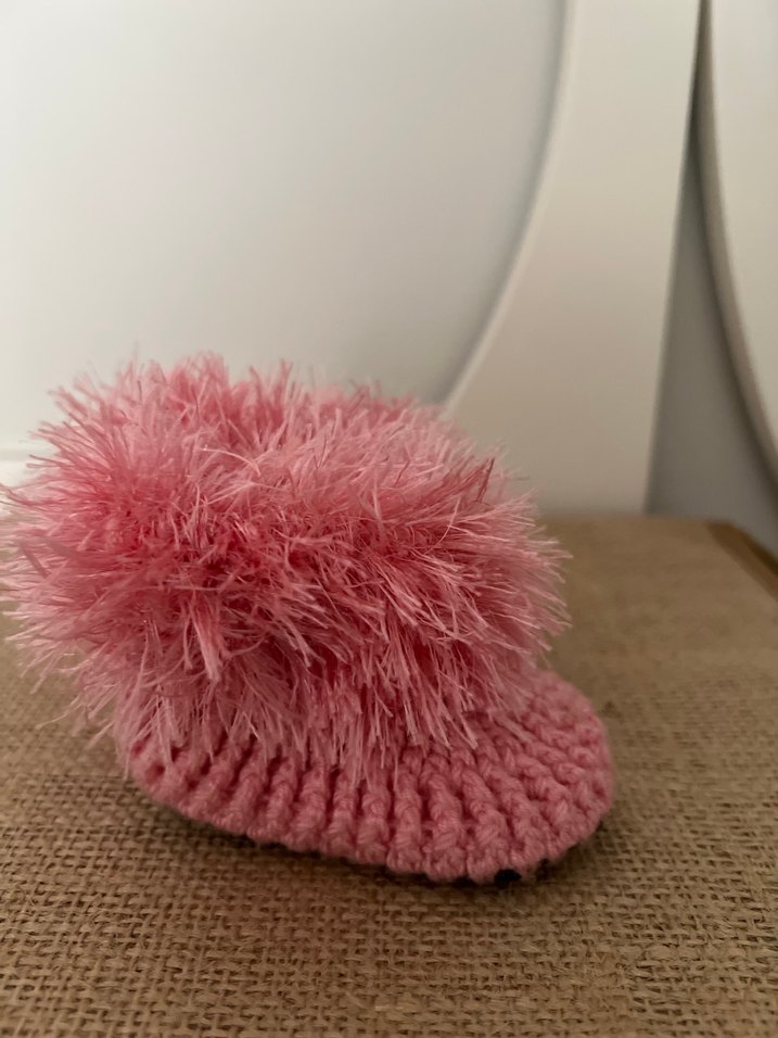 Pembe Örgü Kız Bebek Pandufu - Görsel 2