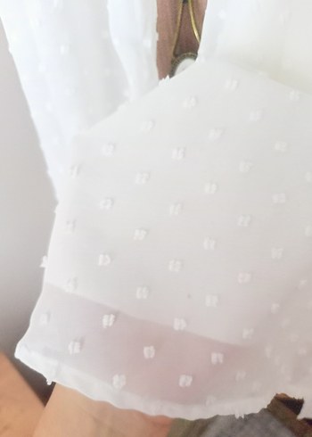 V Yaka Beyaz Şifon Mini Düğün Elbisesi - Görsel 6