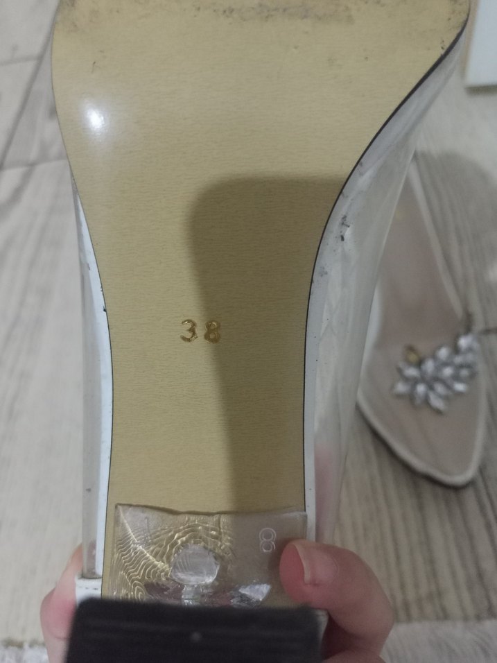 Şeffaf Topuklu Taşlı Stiletto Abiye Ayakkabı - Görsel 4