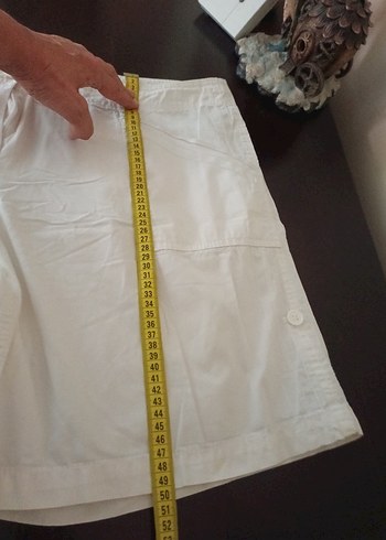 Marks & Spencer Düğmeli Beyaz Midi Şort