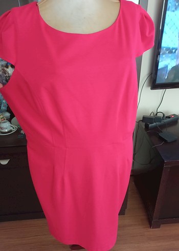 Pembe Midi Kadın Ofis Elbisesi - Görsel 2