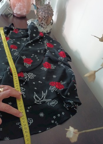 Uzun Kollu Siyah Desenli Bohem Bluz - Görsel 5