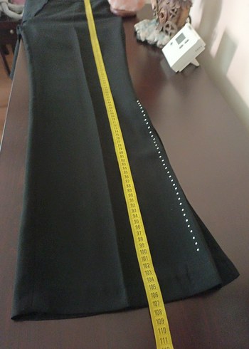 Siyah Kadın Kumaş Pantolon, Normal Kesim, Midi Boy - Görsel 6