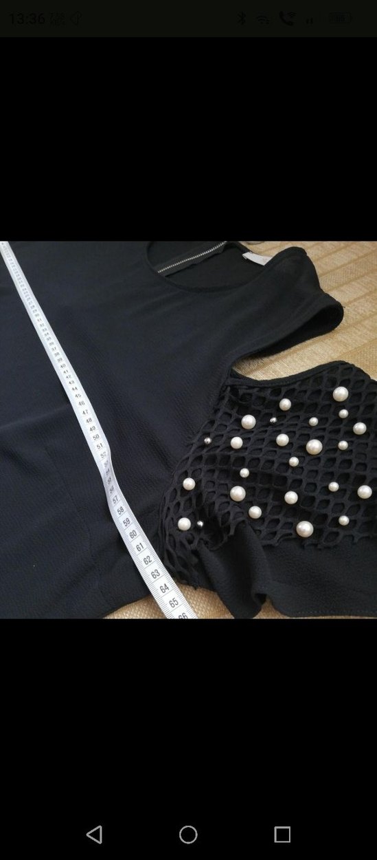 Boncuk Detaylı Siyah  Bluz - Görsel 4