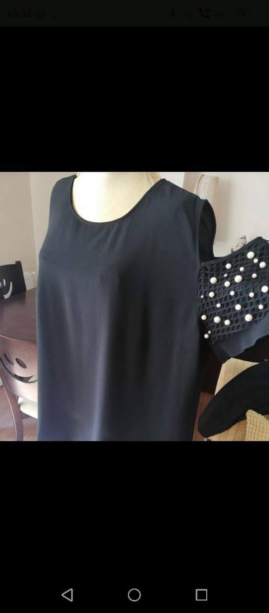 Boncuk Detaylı Siyah  Bluz - Görsel 2