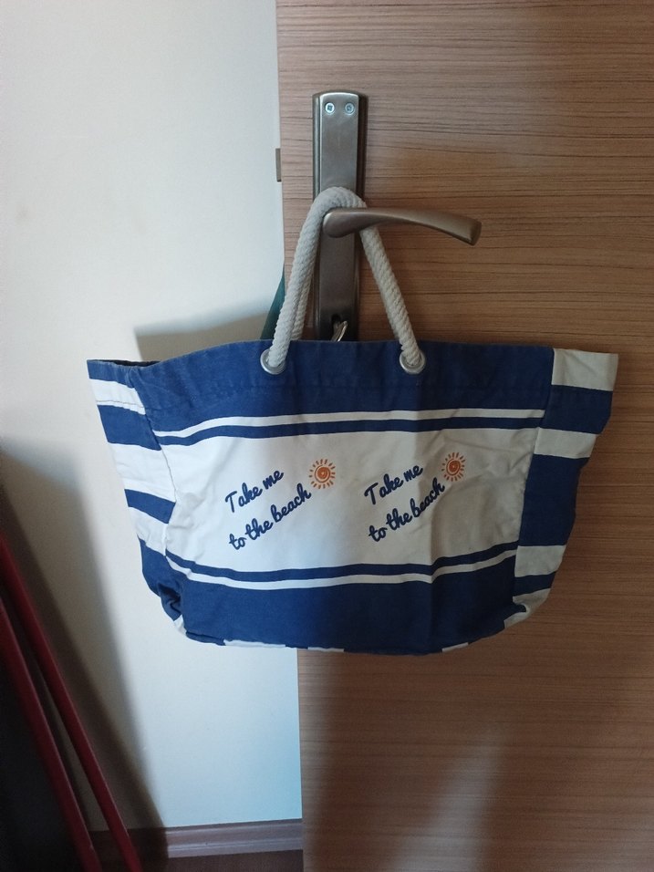 Püsküllü Mavi Bohem Plaj Çantası - Görsel 3