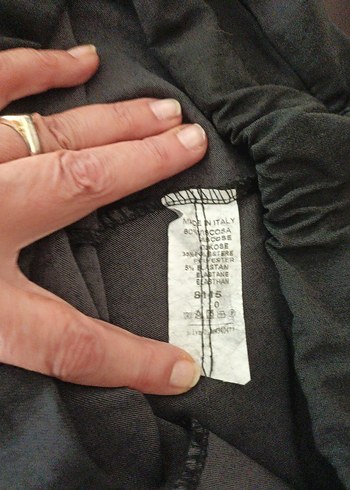 Kadın Siyah Kemerli Kumaş Pantolon - Görsel 4