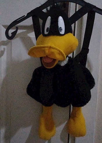Siyah Peluş Ördek Oyuncak canta