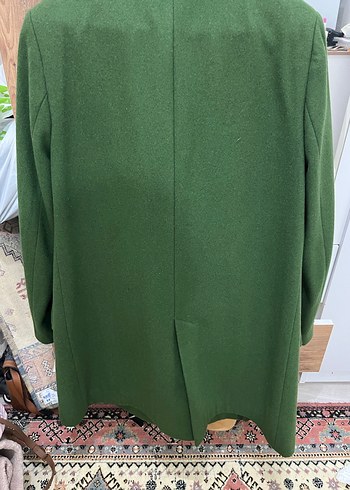 Düğmeli Yeşil Kadın Yün Kaban - Görsel 2