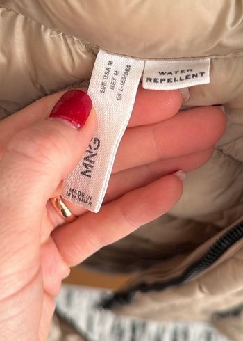 Bej Kapitone Kadın Mont Fermuarlı - Görsel 2