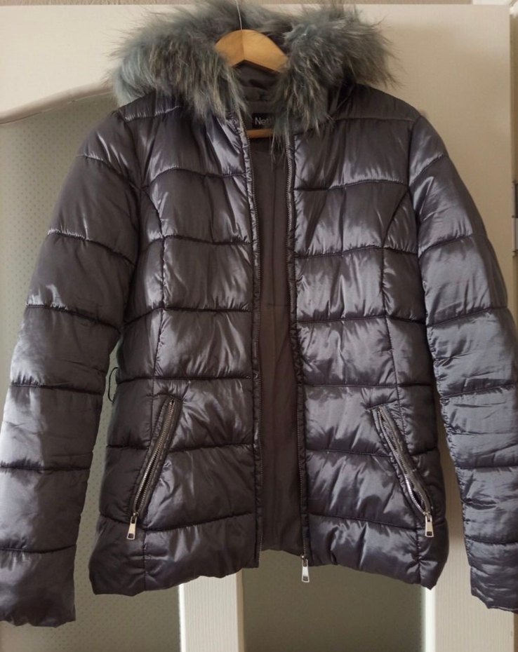 Gri Kürklü Kadın Midi Kaban - Görsel 2