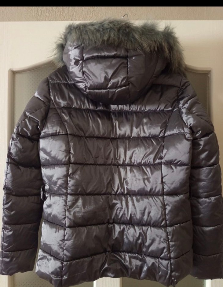 Gri Kürklü Kadın Midi Kaban - Görsel 3