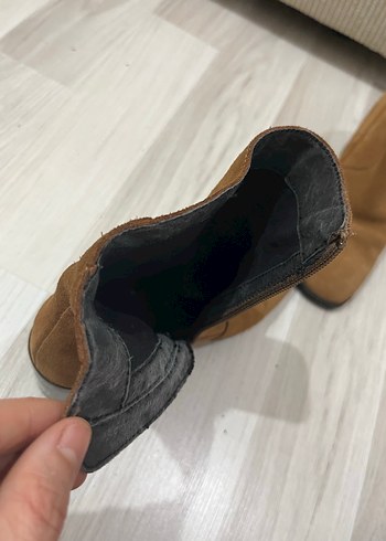 Kahverengi Süet Kadın Topuklu Bot - Görsel 4