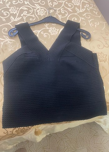 l Beden Siyah Mini V Yaka Strappy Büstiyer