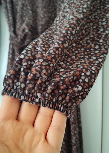 Kahverengi Uzun Rahat Kesim elbise kışlık - Görsel 6