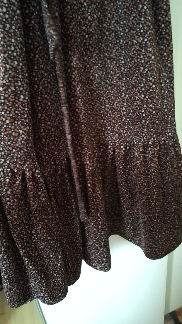 Kahverengi Uzun Rahat Kesim elbise kışlık - Görsel 2