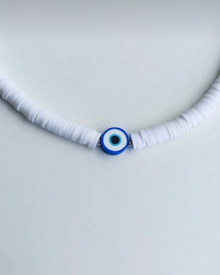 Beyaz Boncuklu Bohem Midi Kolye - Görsel 3