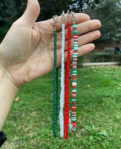 Beden çeşitli Renk 4 lü Fimo ve Boncuk kolye