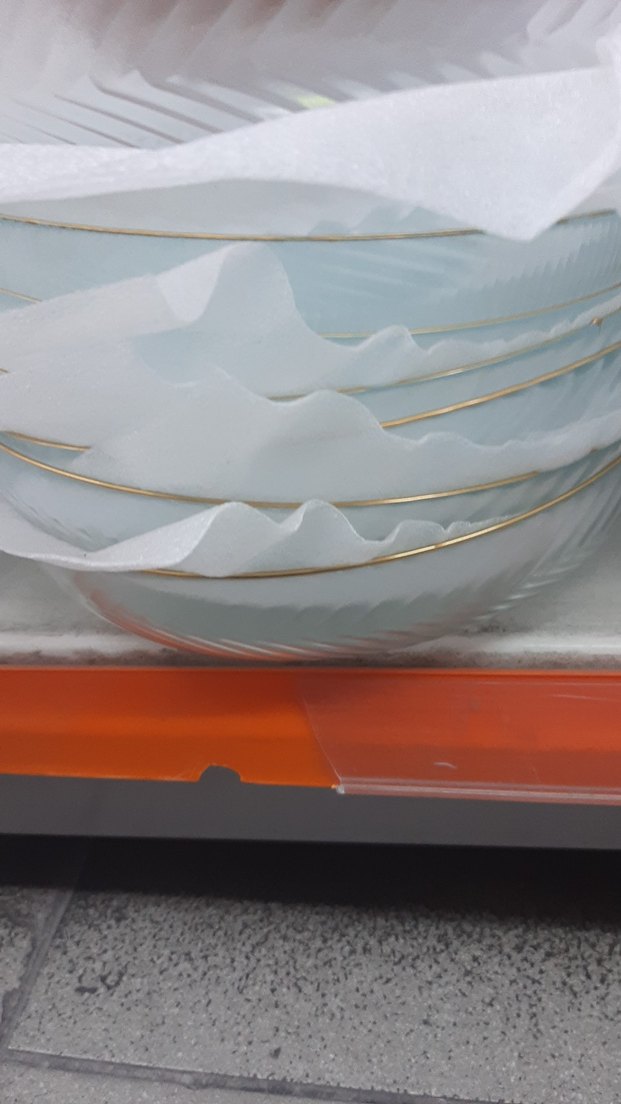 Altın Kenarlı Cam Büyük Tabak Sunum Salata vs - Görsel 2