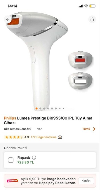 diğer Beden beyaz Renk Philips lumea prestige