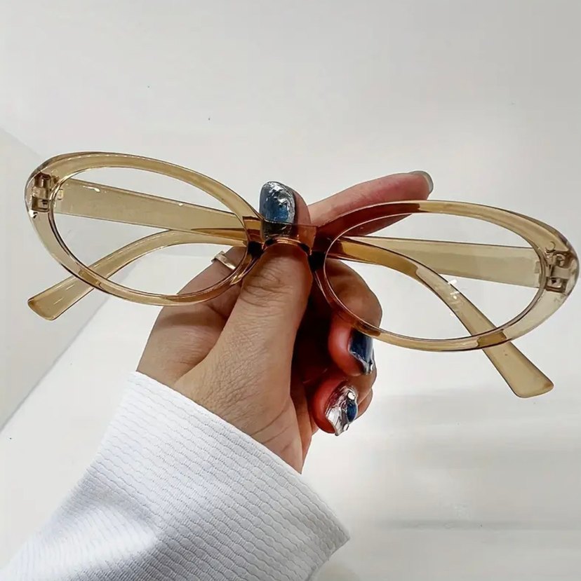 Şeffaf Bej-Kahverengi-Siyah Kadın Gözlüğü - Görsel 4