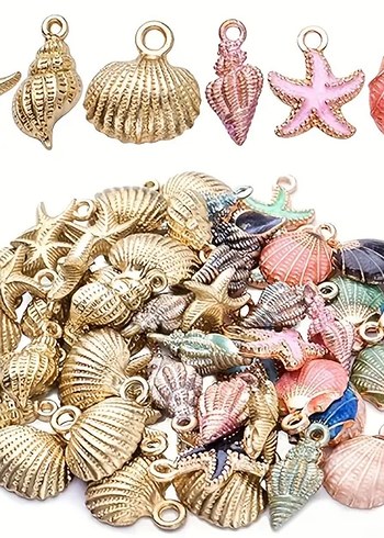 Deniz Temalı Çok Renkli Kadın Charm Seti 5li satılır - Görsel 3