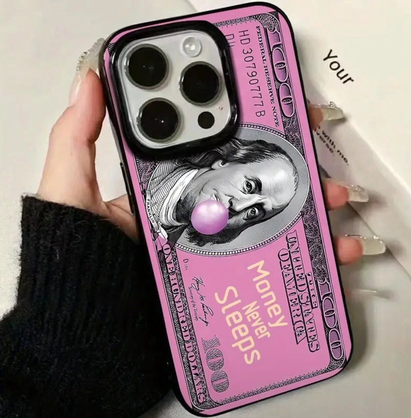 Pembe Dolar Temalı Telefon Kılıfı - Görsel 2