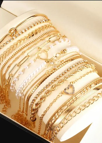 Altın Zincir Detaylı Bohem Bileklik Seti Tek adet 99 - Görsel 2