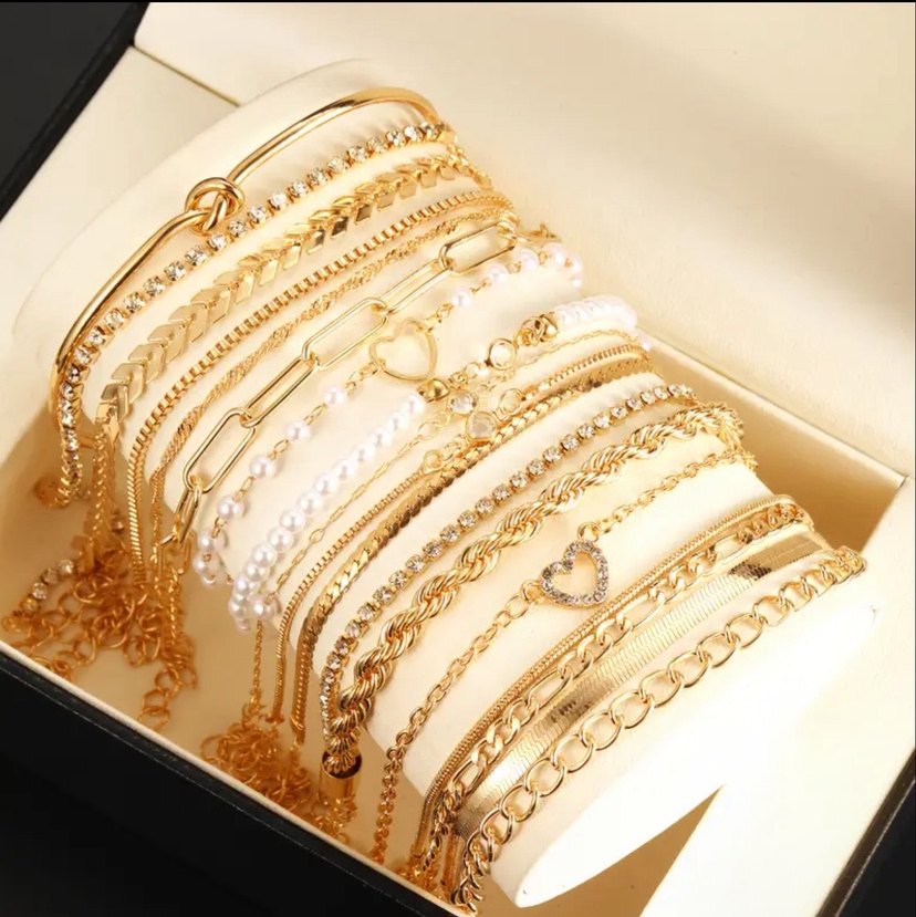 Altın Zincir Detaylı Bohem Bileklik Seti Tek adet 99 - Görsel 2