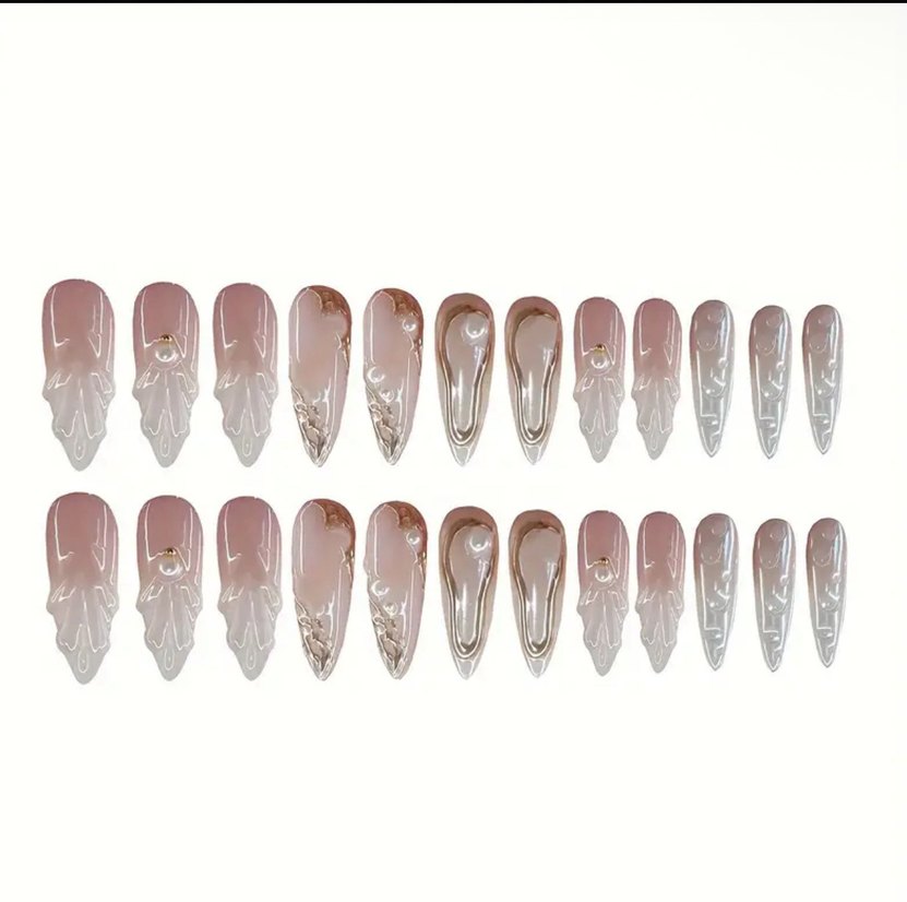 Parlak Beyaz Takma Tırnak 24lü - Görsel 2